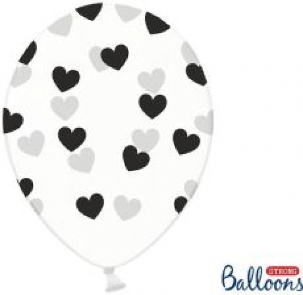 Luftballons Herzen schwarz 5er Set