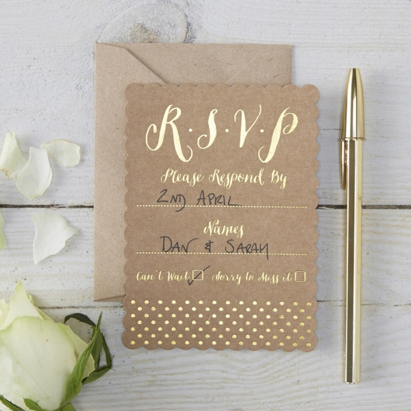 "RSVP" Karten aus Kraftpapier