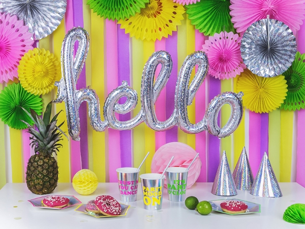 Folienballon Hello silber