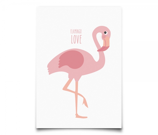 Postkarte Flamingo