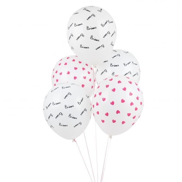 Luftballons Bisou 5er Set