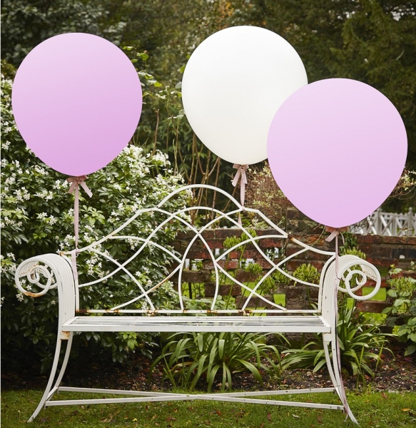 Luftballons gross pink/weiss 3er Set