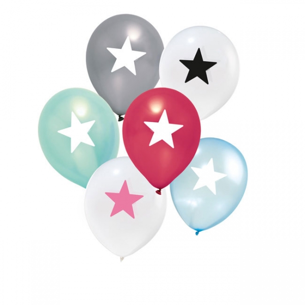 Luftballons mit Stern diverse Farben