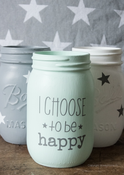 Mason Jar mit Spruch mint