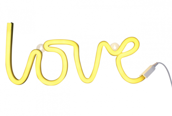 Neonlight Love gelb