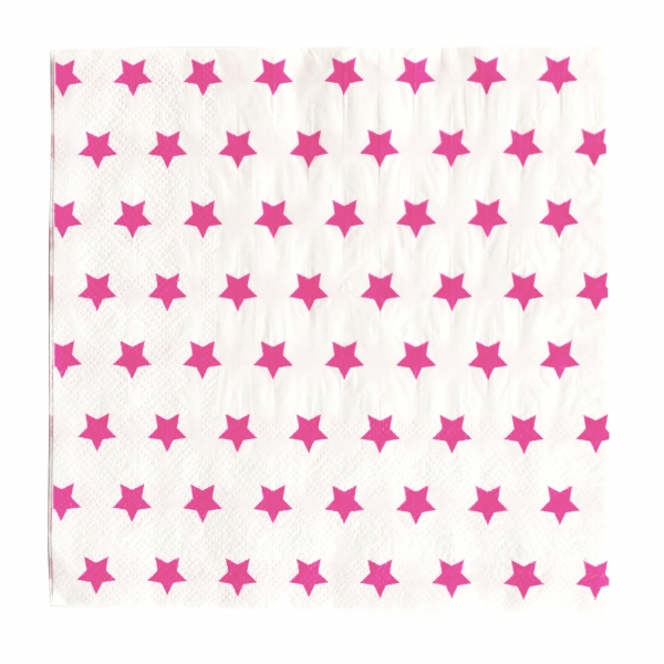 Papierservietten m. Sternen pink