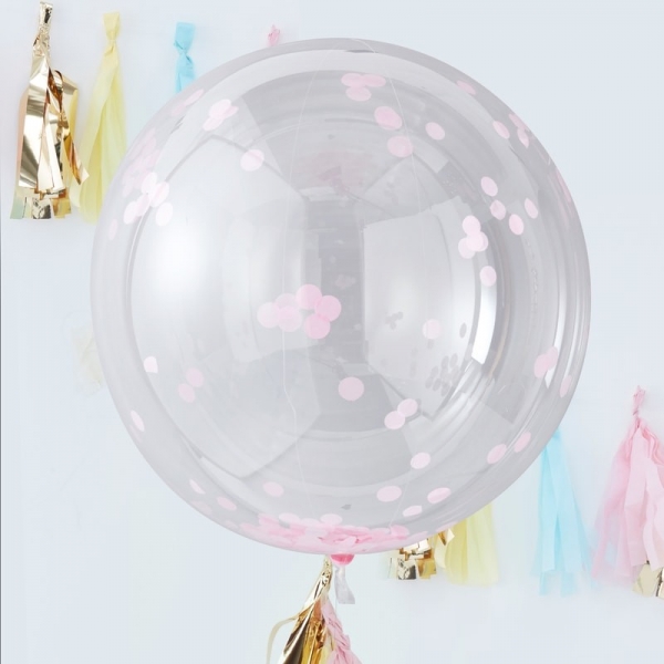 Luftballons mit Confetti rosa 3er Set