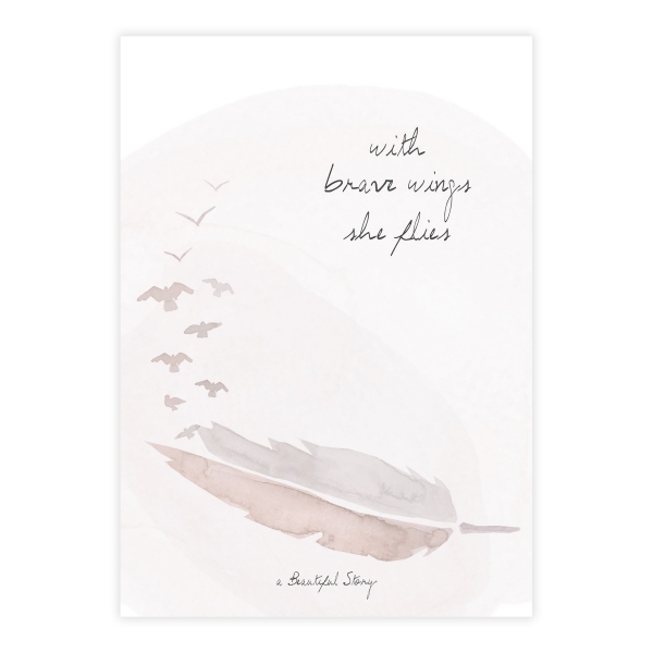 Postkarte Feder