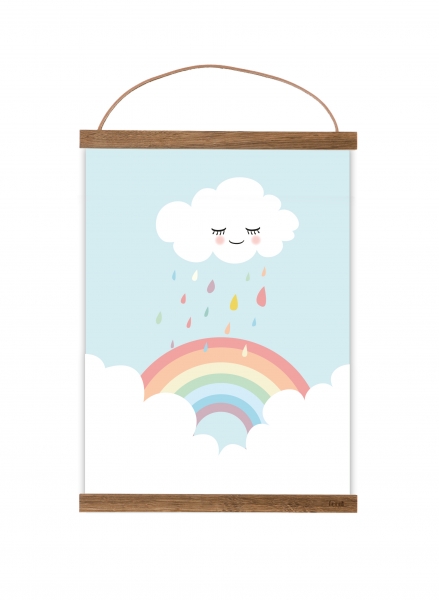 Poster Regenbogen & Wolke bunt