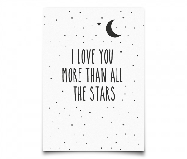 Postkarte Love you more than all...