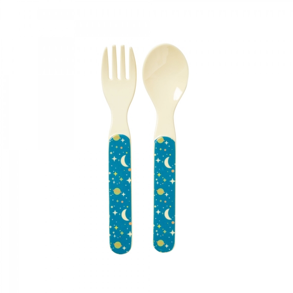 Rice Kinderbesteck Universum blau