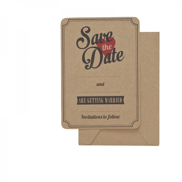"Save the date" Karten aus Kraftpapier