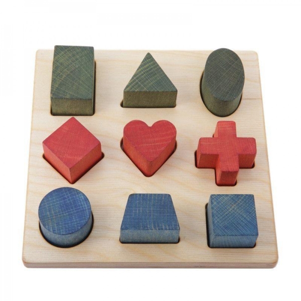 Steckspiel aus Holz farbig