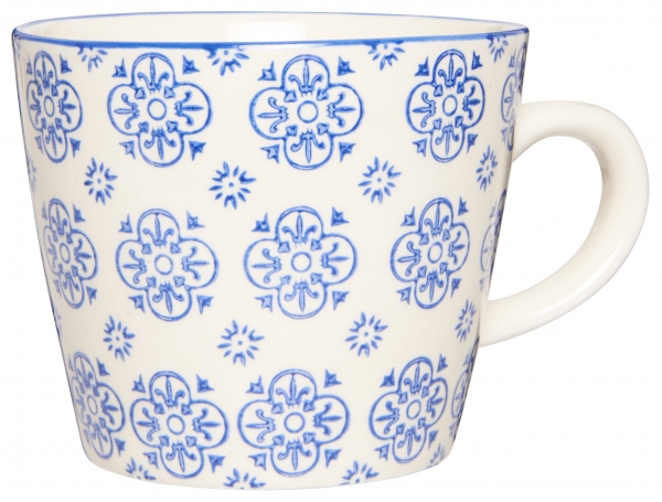 Tasse aus Porzellan blau/weiss