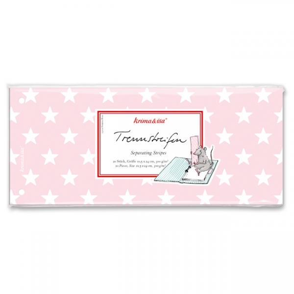 Trennstreifen mit Sternen rosa 20er Set