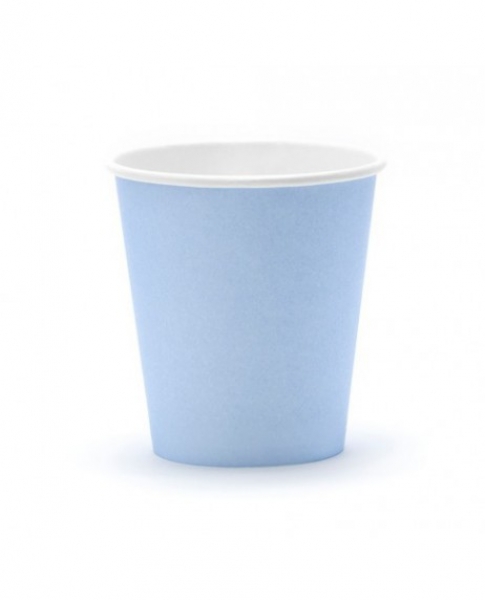 Pappbecher pastellblau 6er Set