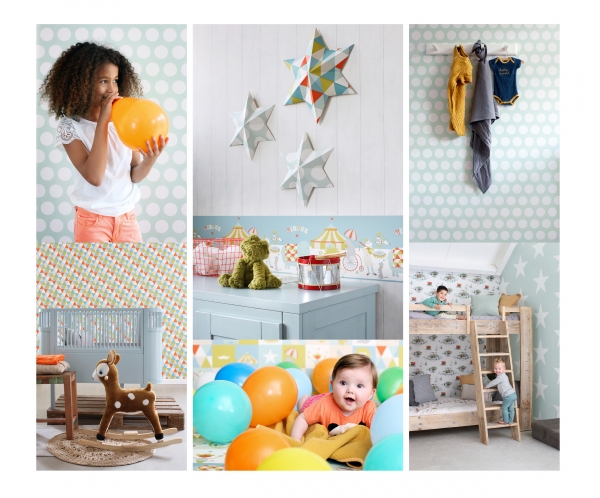 Wandtapete Chevron grau