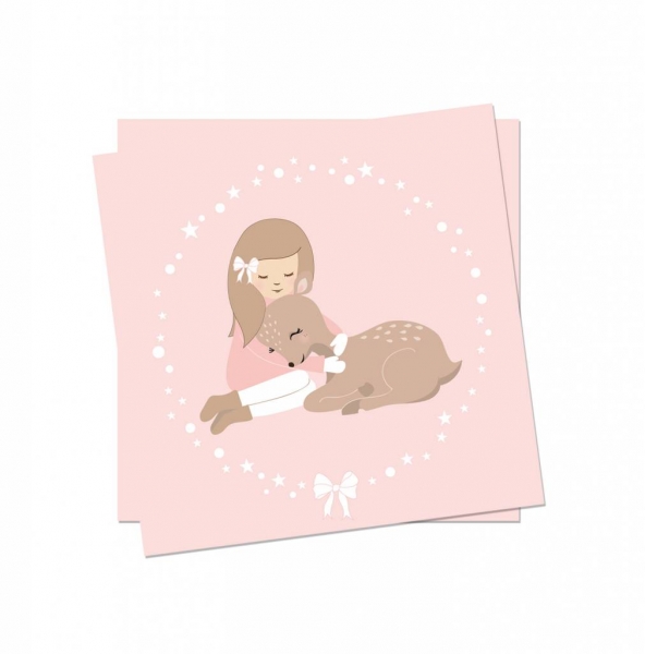 Postkarte mit Wintermädchen