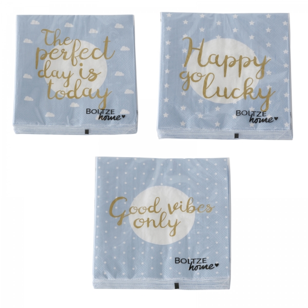 Papierservietten mit Spruch hellblau