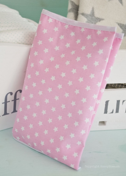 Windeltasche, rosa mit weissen Sternen